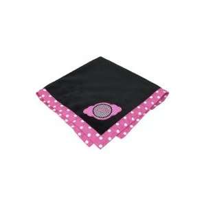  Black with Hot Pink Polka Dot Baby Blanket Personalized 