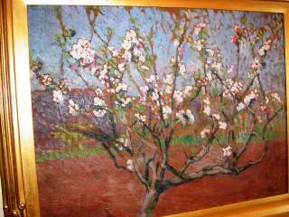 1922 JAC MARTIN FERRIERES APPLE BLOSSOMS OIL PAINTING  