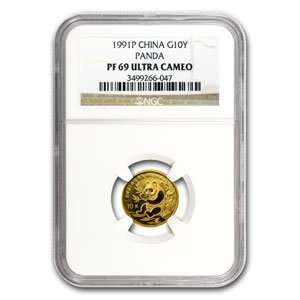   10 oz Proof) Gold Chinese Pandas   PF 69 UCAM NGC Toys & Games