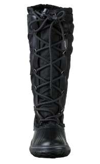 Pajar Womens Knee High Winter Boots Grip Black Nylon and Leather Upper 