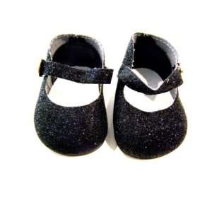   Girl Doll Clothes Black Glitter Strap Dress Shoes Toys & Games