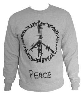 grey peace sweatshirt_M_uk hippy retro punk funky guns  