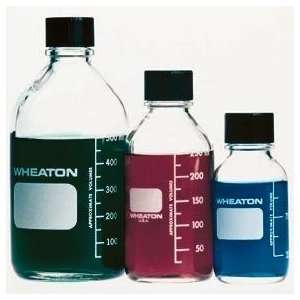 Wheaton Graduated Media/Lab Bottles, 125mL; rubber lined cap  