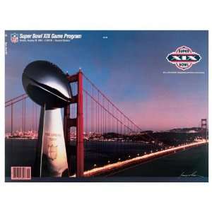 Canvas 22 x 30 Super Bowl XIX Program Print   1985, 49ers vs Dolphins 