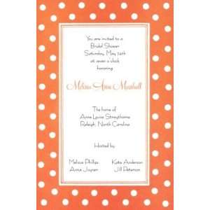 Hokey pokey Orange, Custom Personalized Bridal Shower Invitation, by 