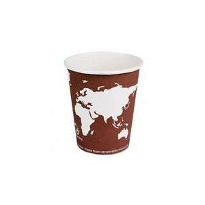  Eco Products Paper Hot Cups, 08 oz., World Design, 1000 