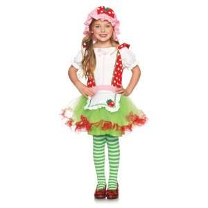  Costume, 2pc. Strawberry Sweetie, Includes Glitter Tulle Apron Dress 