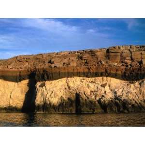  View of Rocky Cliff with Different Bands of Color on Isla 