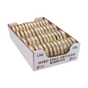  Wire Edge Metallic 3/8 Inch Ribbons Gold
