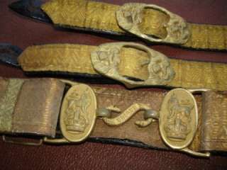 WW1 British Army Officers Full Dress Belt with Sword Straps  