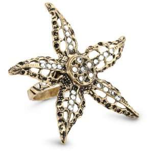  Azaara Crystal Starfish Ring, Size 7 Jewelry