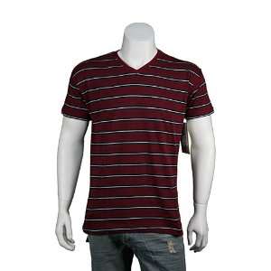  Jordan Craig Triple Striped Vneck Tee Wine. Size XL 