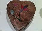 Carved Soapstone Heart Box w/Mother of Pe​arl Inlaid
