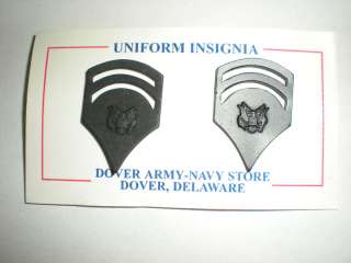 US ARMY SPEC 6 METAL COLLAR SUBDUED RANK  1 PAIR  