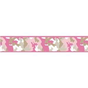  Pink and Khaki Camo Wallpaper Border by JoJo Designs Beige Baby