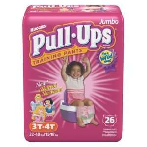  Huggies Pull Ups Training Pants, Girls, 3T 4T, 26 count 