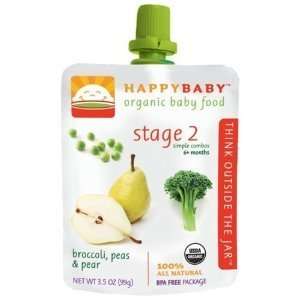Happy Baby Organic Stage 2 Broccoli, Peas & Pear (2pack)  