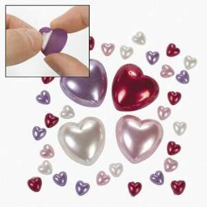 Self Adhesive Pearl Hearts   Art & Craft Supplies 