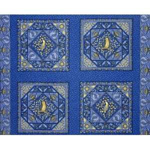  44 Wide Morris Seasons Nuevo Pillow Panel Blue Fabric By 