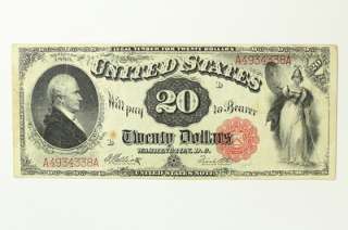 1880 Twenty Dollar $20 United States Legal Tender Note Bill Red Seal F 