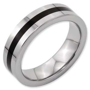    Dura Tungsten Flat Enameled 6mm Polished Band ring Jewelry