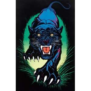  MIDNIGHT PANTHER CAT JUNGLE BLACKLIGHT POSTER #8944