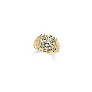 ZALES Diamond Vertical Stripe Ring in 10K Gold Mens 1 CT. T.W. tw dia 