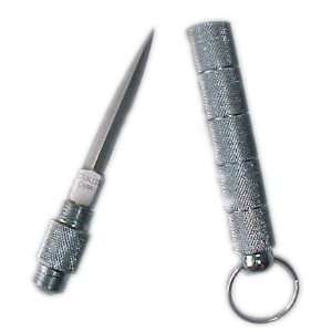  Kubaton 4 in. Silver Keychain with Concealed Knife 