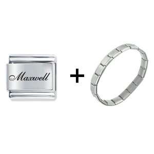  Edwardian Script Font Name Maxwell Italian Charm Bracelet 
