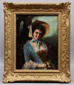 Original Listed Antique American Oil Painting Edwin Blashfield costume 