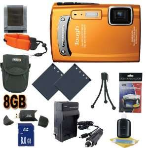  Olympus TG 310 14 MP Digital Camera (Orange) (228055) 8GB 