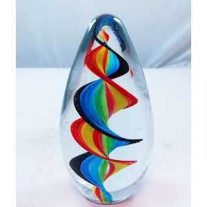  Murano Design Rainbow Spiral Egg Scultpure PW 811