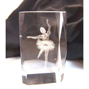  Ballerina Laser Art Crystal Paperweight 