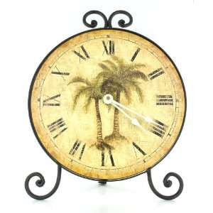 Palm Tree Tropical Theme Table Mantle Clock Home Decor 