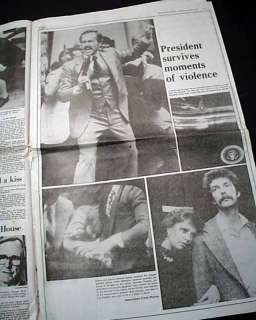 REAGAN John Hinckley Jr. Assassination Attempt 1981 Newspaper  