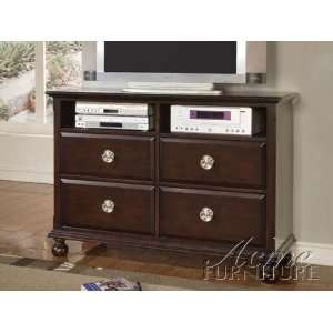  TV Console with Ring Handles in Espresso Finish