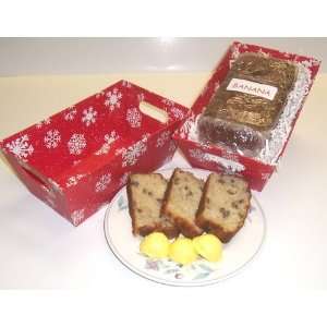 Scotts Cakes Banana Bread in a Red Snowflake Tray  