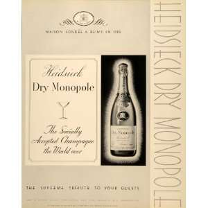  1934 Ad Heldsleck Dry Monopole Champagne Park Tilford 