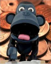 Choken Bako Monkey Chimp Money Coin Bank Piggy Box  