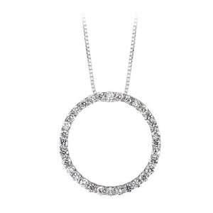   Platinum 1/2 ct. Diamond Circle Pendant with Chain Katarina Jewelry