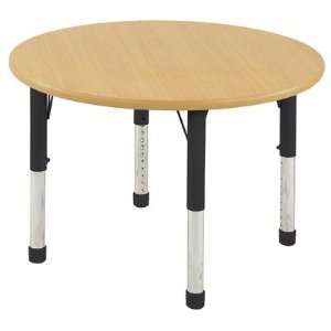 36 Round Laminate Preschool Table in Maple Edge Banding Maple, Leg 