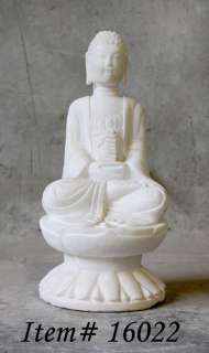 WHITE STONE BUDDHA STATUE Pagoda Garden Decor New 12  