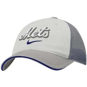  Nike New York Mets Ash Mesh Relaxed Swoosh Flex Fit Hat 
