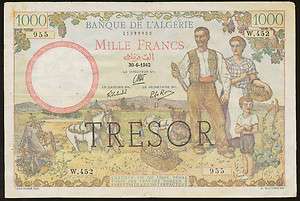 France Tresor 1000 Francs 1942 P. 112a F  