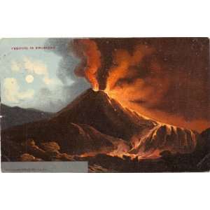   Vintage Postcard Vesuvio in Eruption Naples Italy 