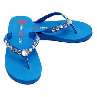   Little Girls Blue Jeweled Flip Flop Sandals 7 6 One Ruby Lane Shoes