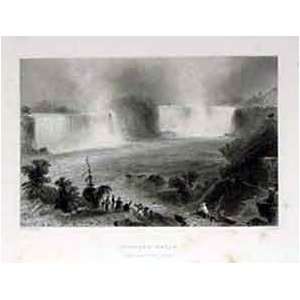  Bartlett 1839 Engraving of Niagra Falls (From Near Clifton 