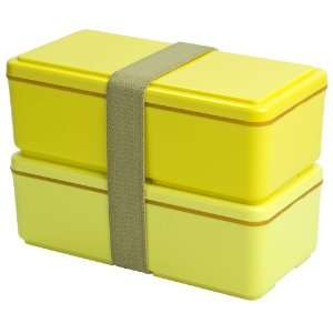   Colors 2 Tier Japanese Bento Box Happiness (Yellow)