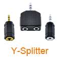 5mm Audio Jack Out Plug 2 RCA Splitter Adapter New  