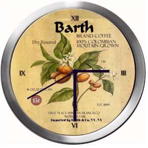  BARTH 14 Inch Coffee Metal Clock Quartz Movement Kitchen 